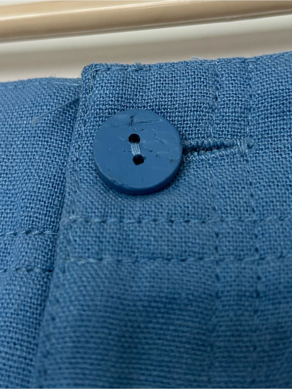 Blue linen vintage soft shorts sz 8 - Picture 4 of 14